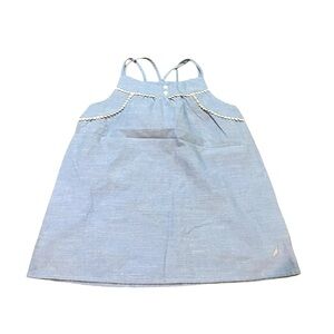 Nautica girls size 8 blue spaghetti strap top with white trim and buttons EUC